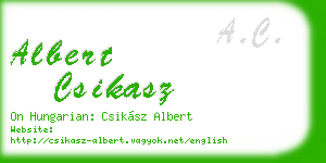 albert csikasz business card