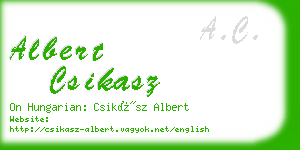 albert csikasz business card